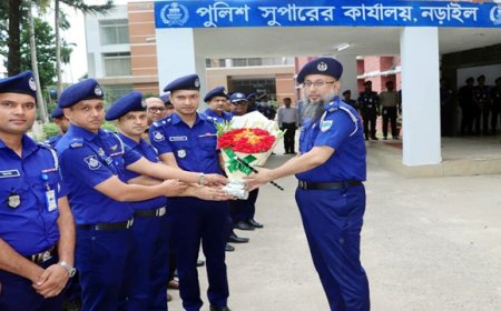 নড়াইলে নবাগত পুলিশ সুপার এহসানুল কবীরের যোগদান