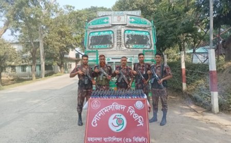সোনামসজিদ স্থলবন্দরে ফেনসিডিলসহ ভারতীয় ট্রাক আটক
