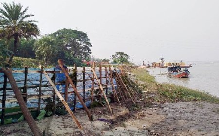 কালিয়ায় নবগঙ্গা নদী ভাঙ্গনের পাশেই বালুর ব্যবসা!