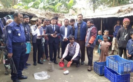 চারঘাটে যৌথ অভিযানে জরিমানা, ভেজাল গুড় জব্দ
