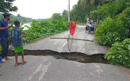 অতিবৃষ্টিতে বিচ্ছিন্ন লোহাগড়া-নহাটা-মাগুরা সড়ক