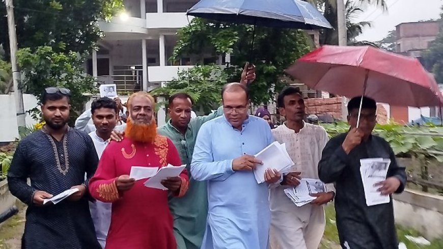 বৈরী আবহাওয়ার মধ্যেও এনপিপি চেয়ারম্যানের গণসংযোগ