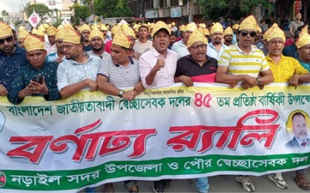 স্বেচ্ছাসেবক দলের উদ্যোগে শোভাযাত্রা, পথসভা ও বৃক্ষরোপন