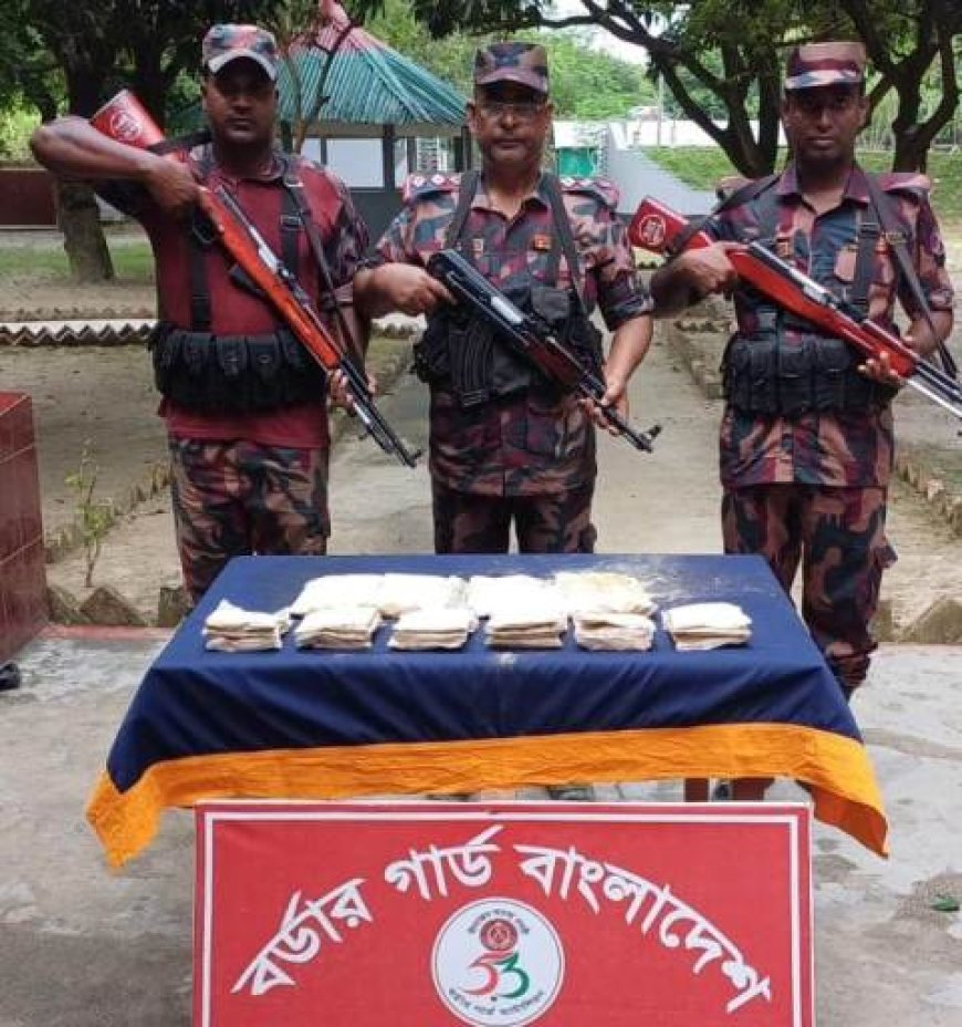 চাঁপাইনবাবগঞ্জে বিজিবি অভিযানে প্রায় ৪ কেজি হেরোইন ও নৌকা জব্দ