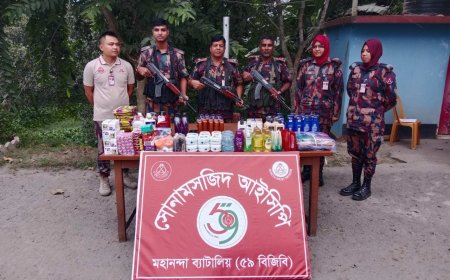 সীমান্তে পৃথক অভিযানে মদ, মোবাইল ও কসমেটিকস জব্দ