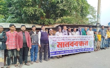 খালে বিষ দিয়ে ১০০ মণ মাছ ধ্বংস! প্রতিবাদে মানববন্ধন ও বিক্ষোভ