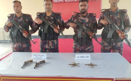 শিবগঞ্জ সীমান্তে বিজিবির অভিযানে গুলিসহ অস্ত্র উদ্ধার