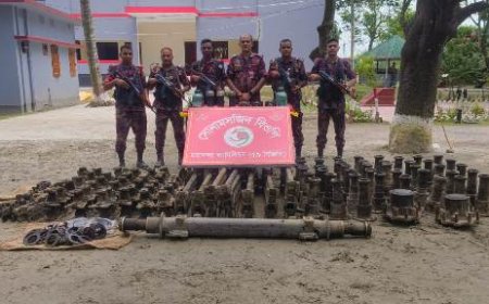বিজিবির অভিযানে ভারতীয় ট্রাকের যন্ত্রাংশ জব্দ